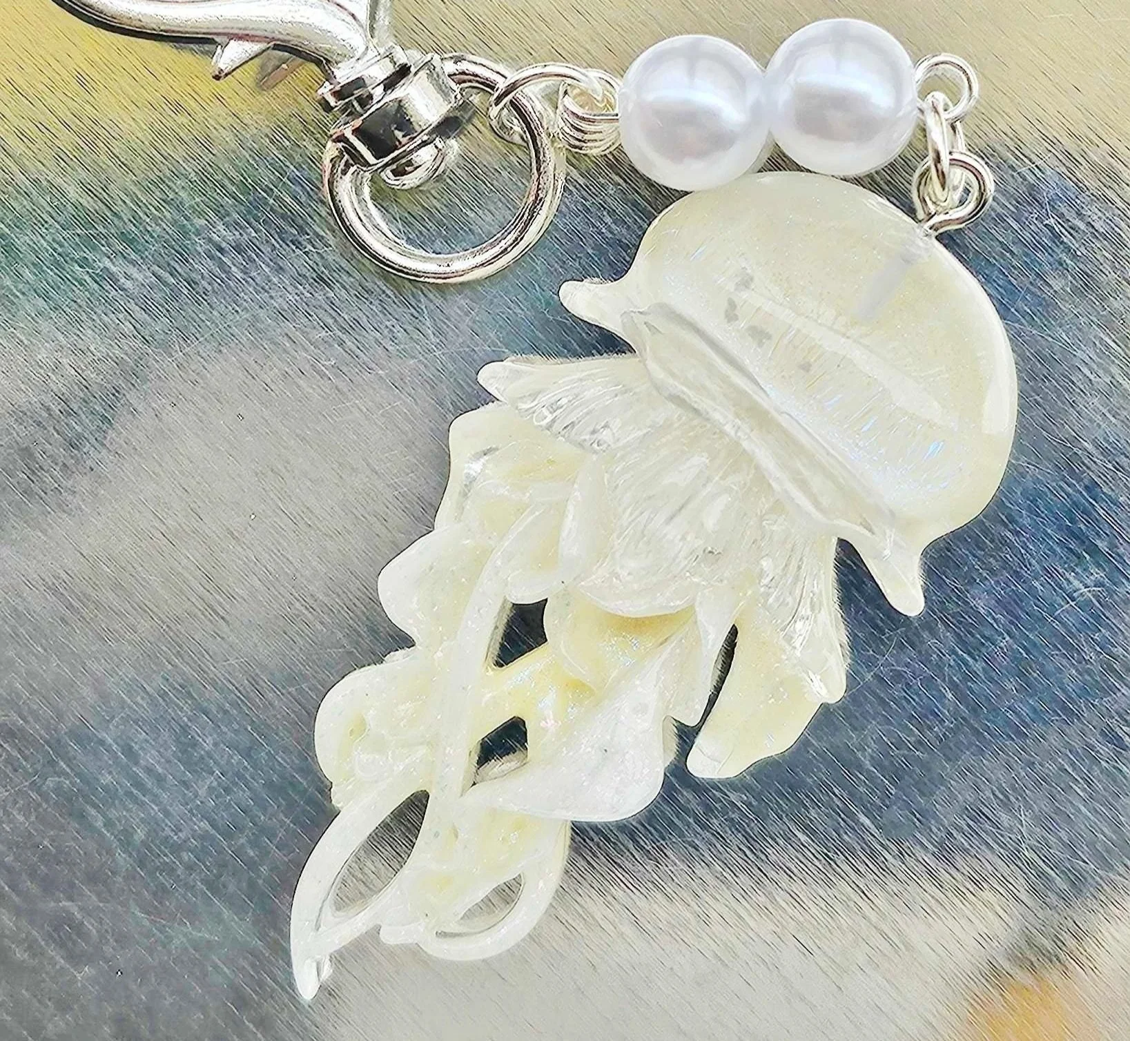 Opal Jellyfish Keychain