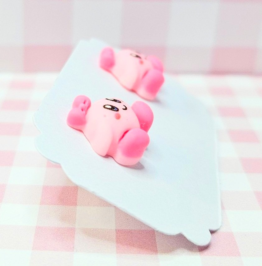 Pink Bow - Kirby Stud Charm Earrings