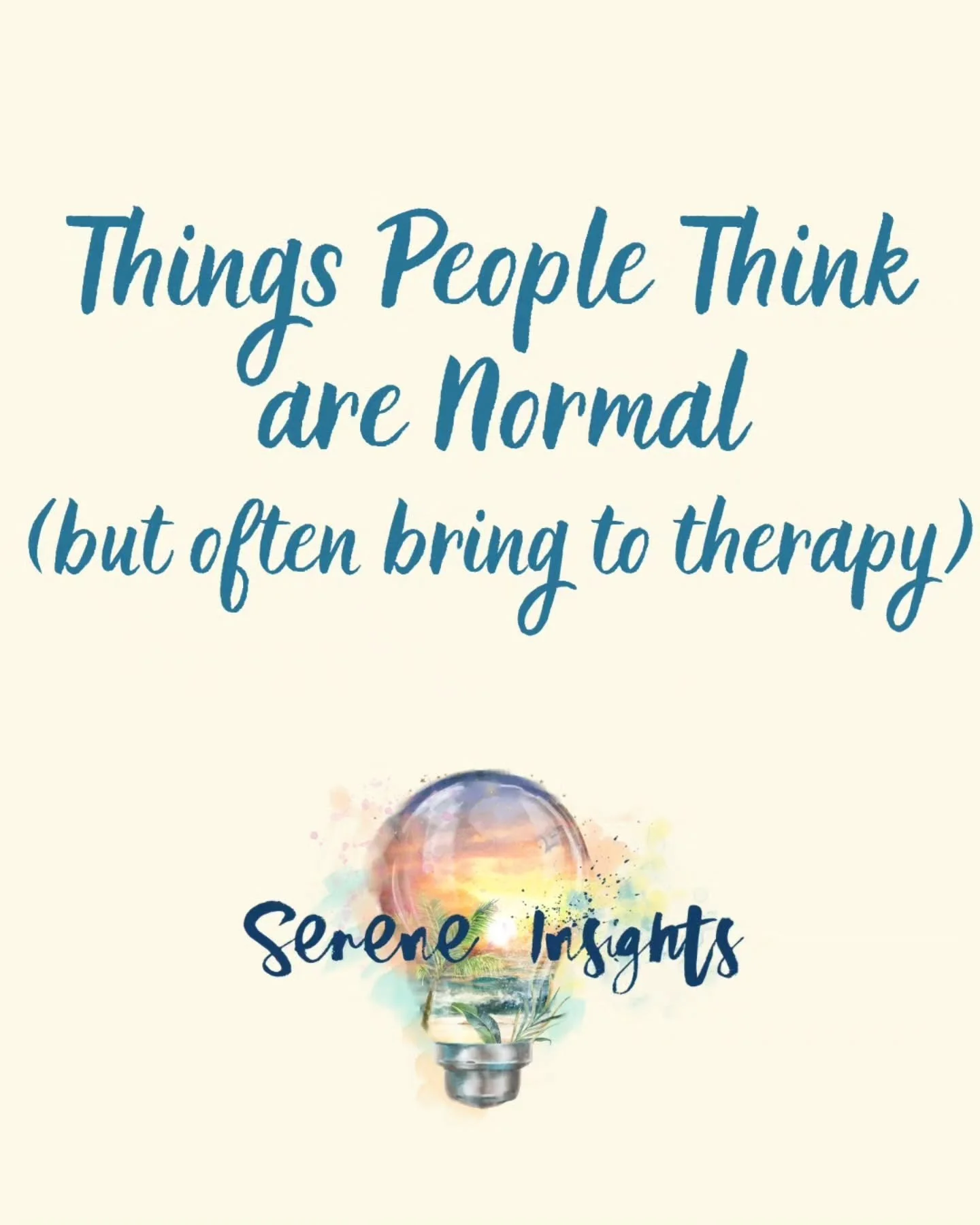 Many people come to therapy believing that what they're experiencing is simply part of who they are.

"I've always been this way."

"This is just my personality."

"This is normal for me."

But sometimes the things we've