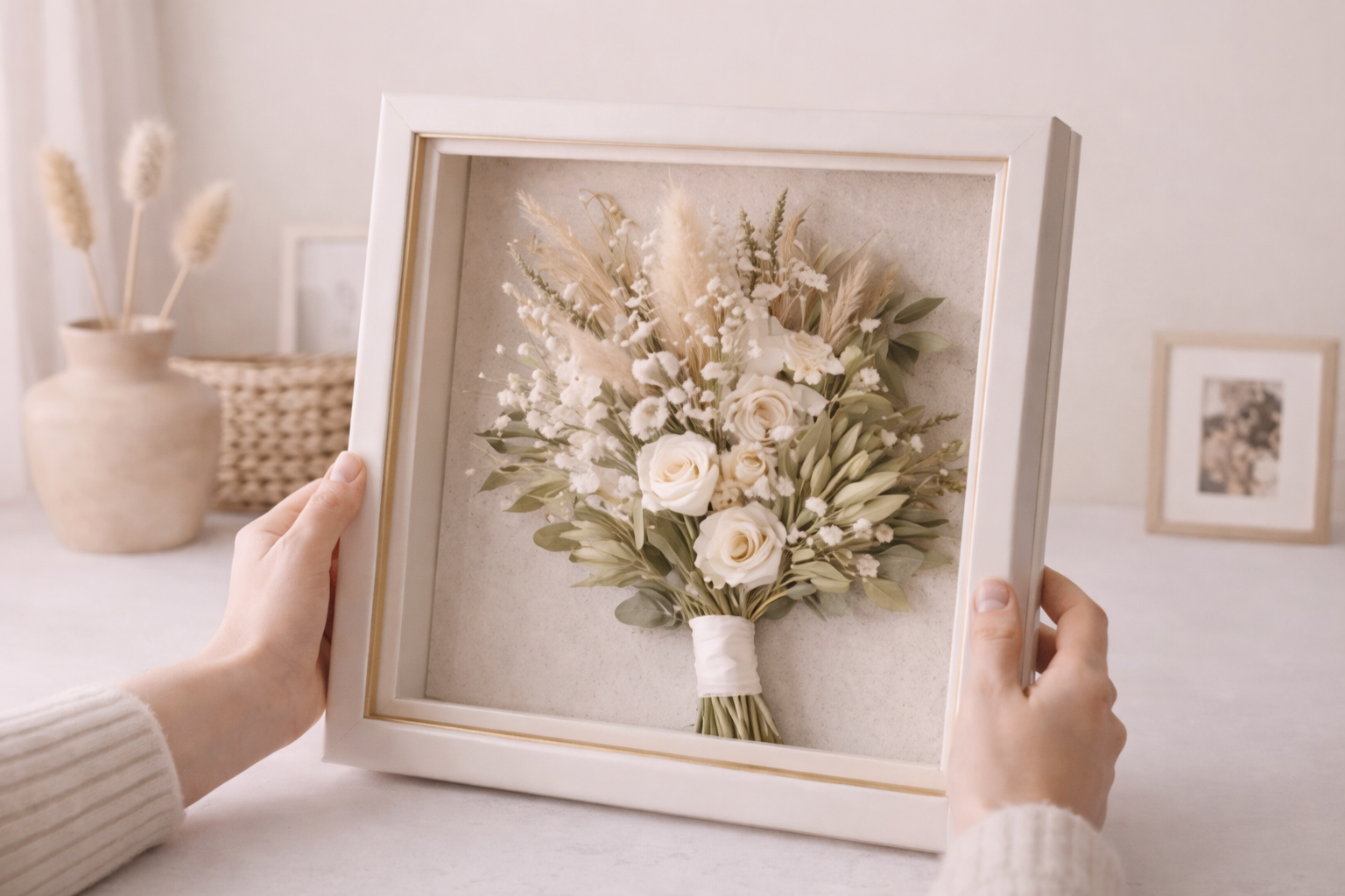 Framed preserved wedding bouquet keepsake in Drouin