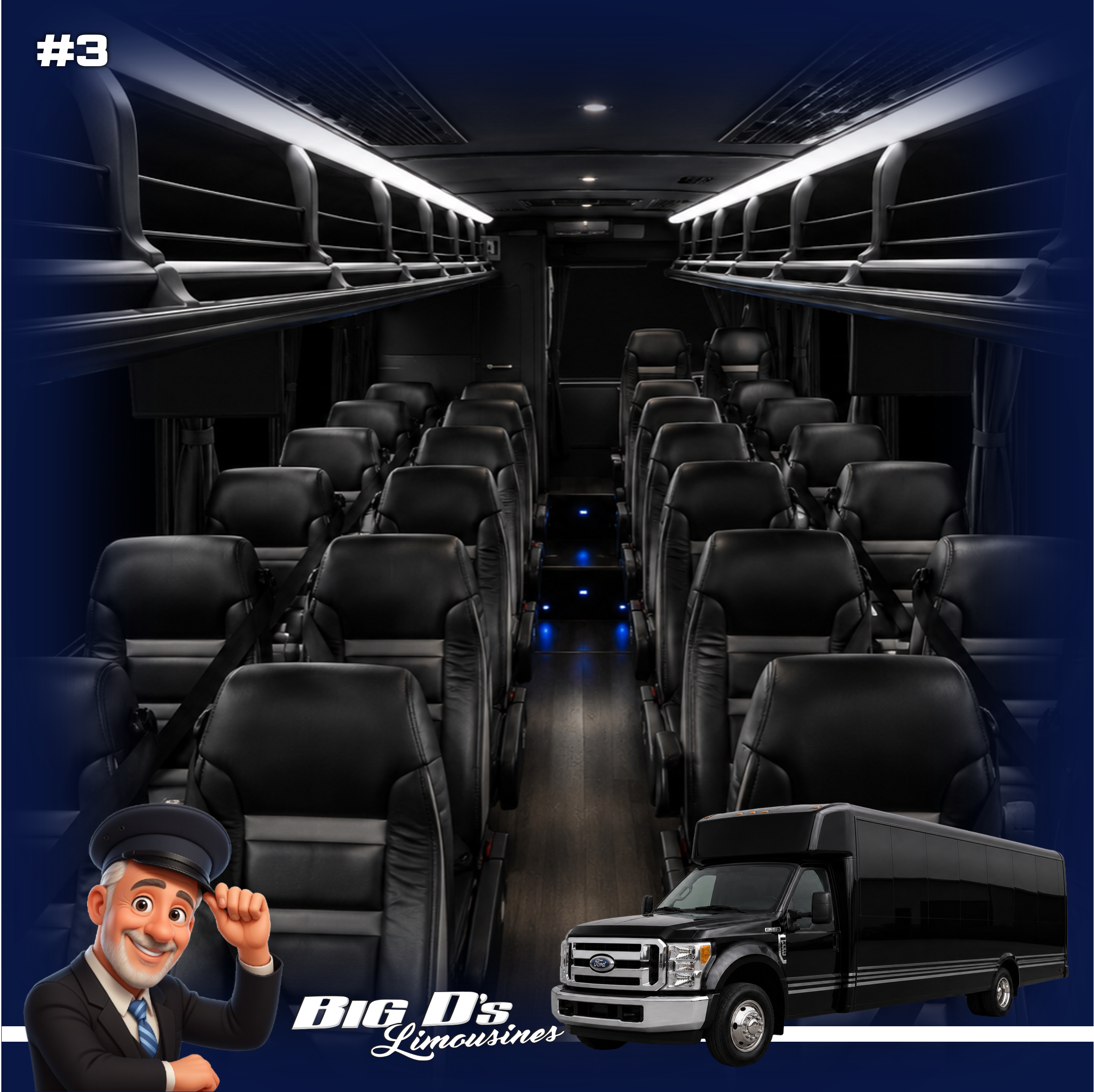 #3 COACH BUS - IDEAL FOR 32 PASSENGERS