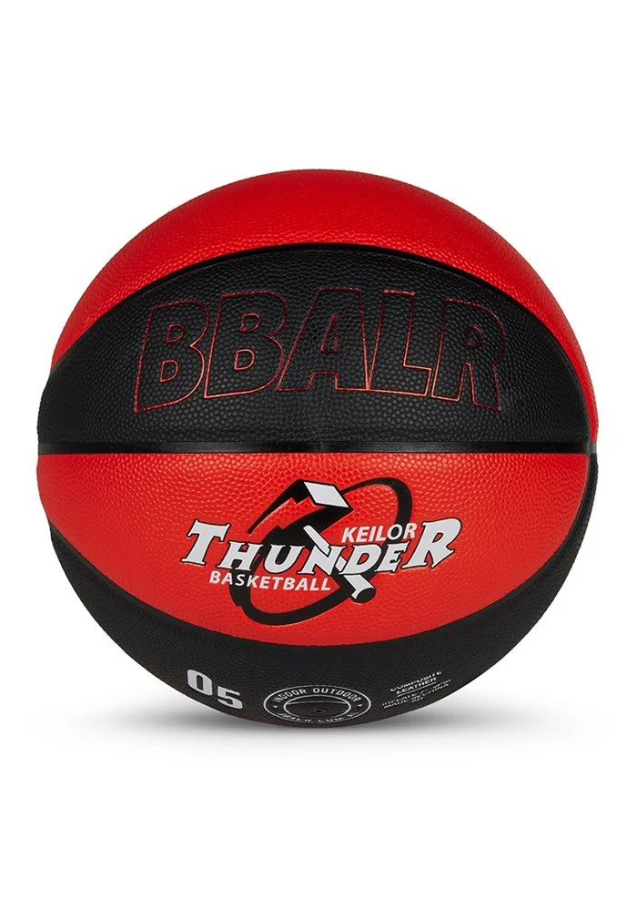 Black and red basketball with 'BBALR' and 'Keilor Thunder' logos.