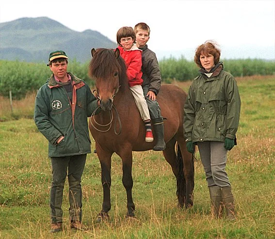 Björn and Stefanía with their children Sigurbjörg Bára and Jón Emil on Forseti