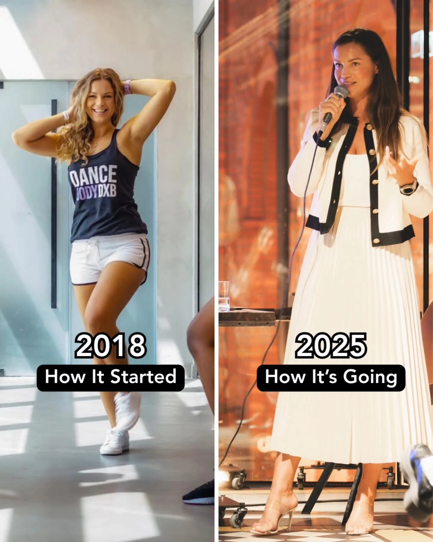 In 2018, I was running dance classes in Dubai, creating space for women to reconnect with joy, movement, and confidence.

At the same time, I was also navigating a demanding corporate career.

That world taught me discipline, resilience, and how burn