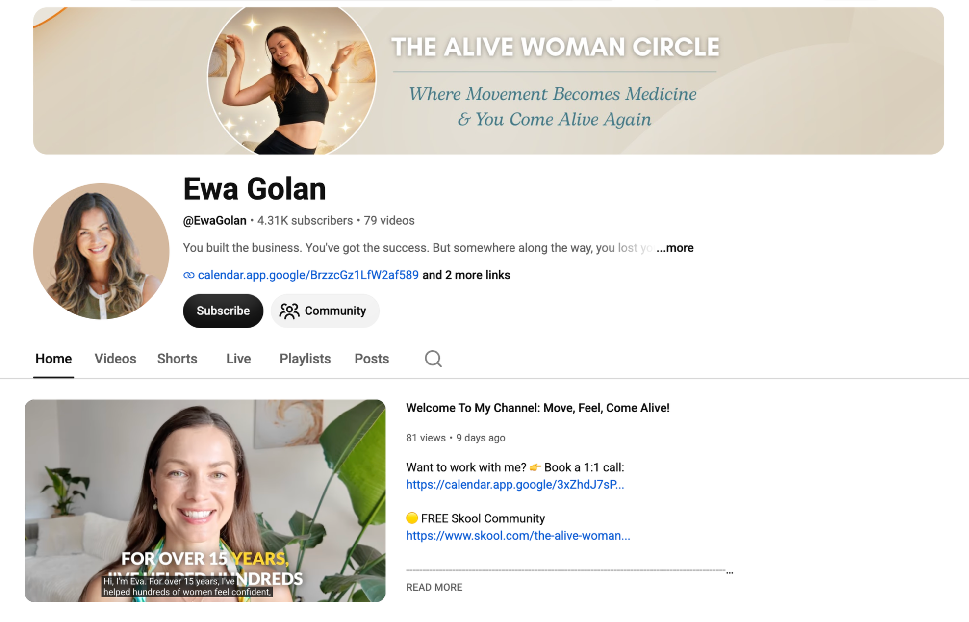 ewa golan youtube channel