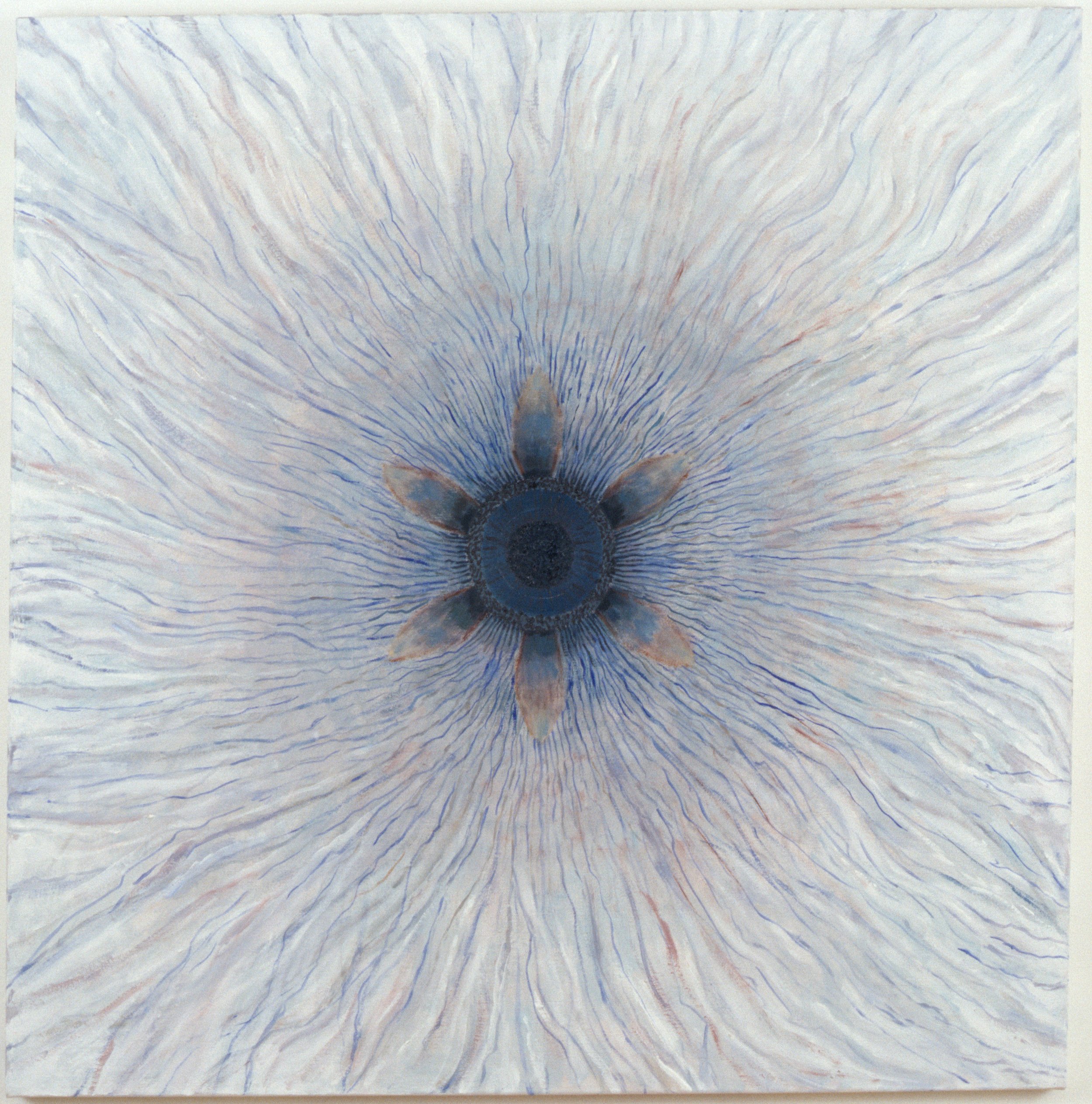 #1095  Moon Flower 1  (2002)  Painting,  91 x 91 cm.  Price:  £3000