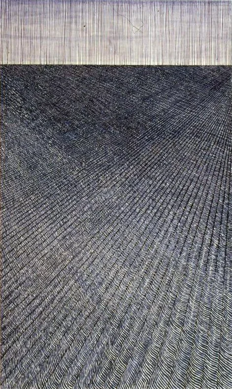 #1224  Sea in Rain  (2005)  Painting  152 x 91 cms