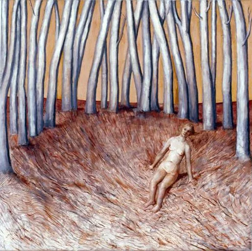 #1209  Wood by Day 2  (2005)  Painting,  91 x 91 cm.  Price:  £4000