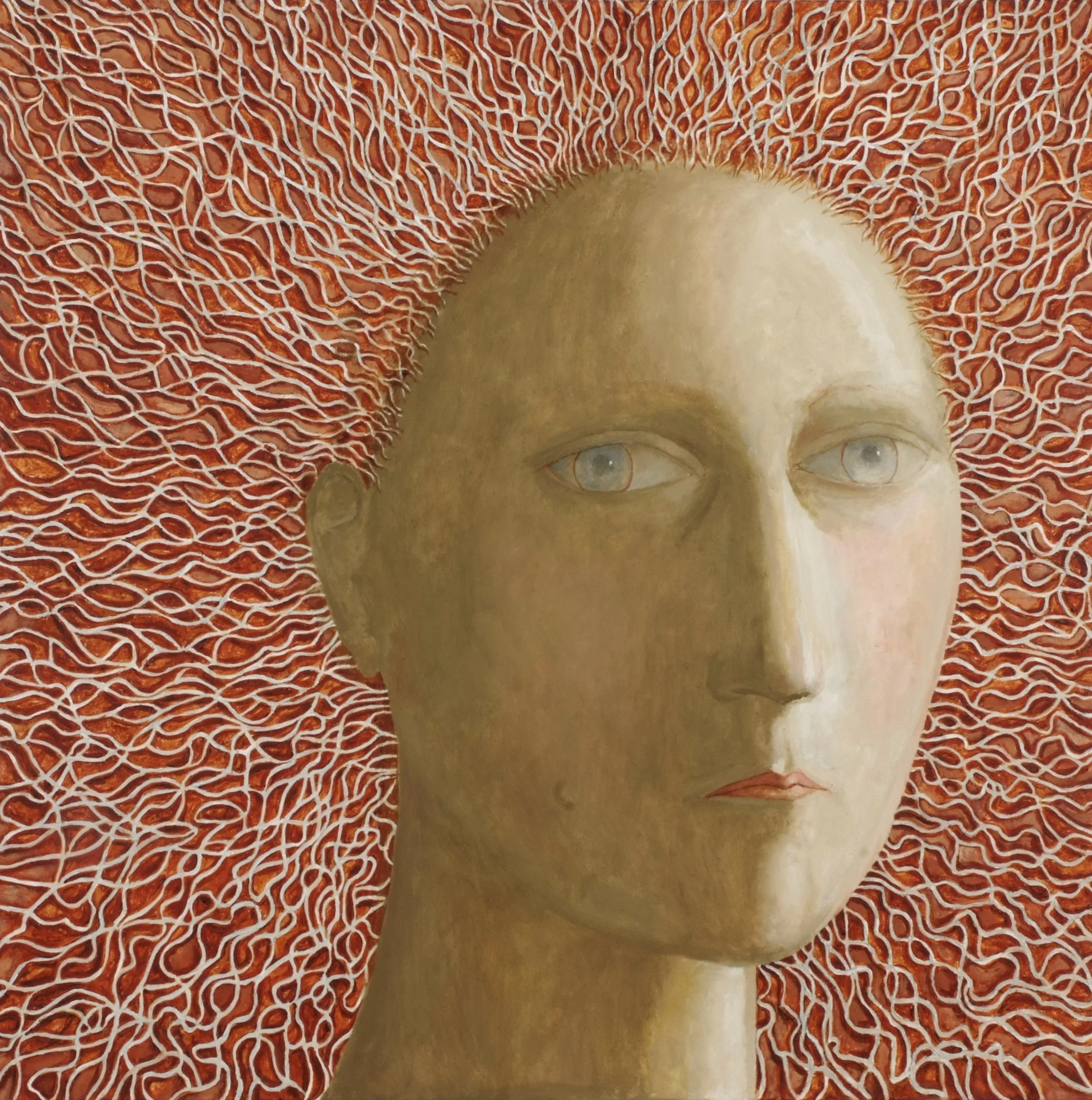 #1358  The Head 1  (2011)  Oil on Canvas  122 x 122 cms