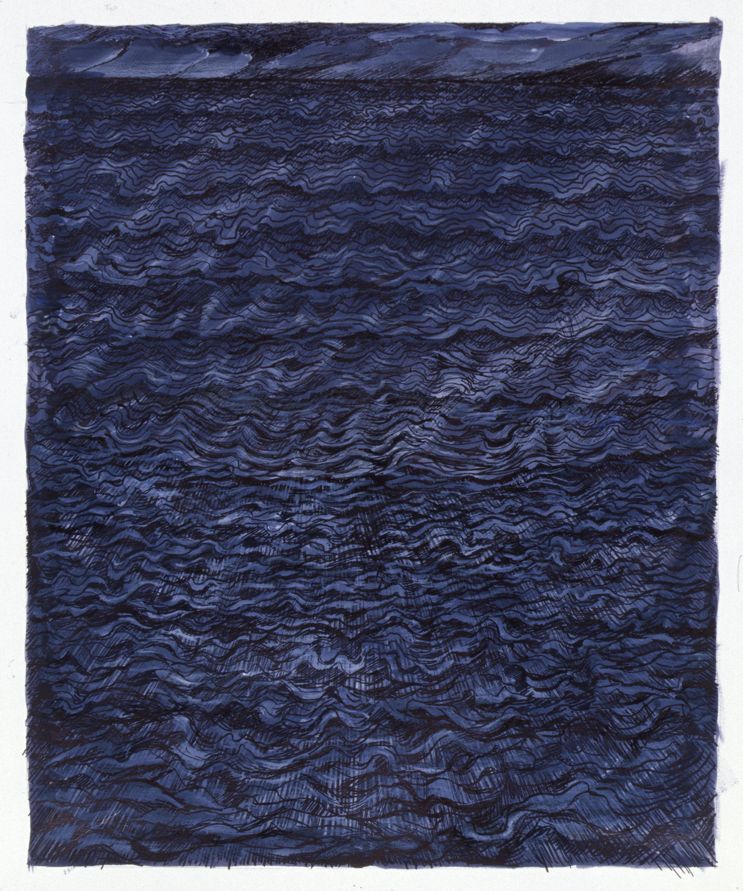 #1226  Sea at Night 2  (2005)  Drawing,  67 x 54 cm.  Price:  £3500