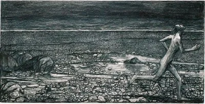 Running by the Sea (1975), 78 x 136 cm.