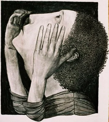 Head in Hands Looking Up (1974), 79 x 69 cm.