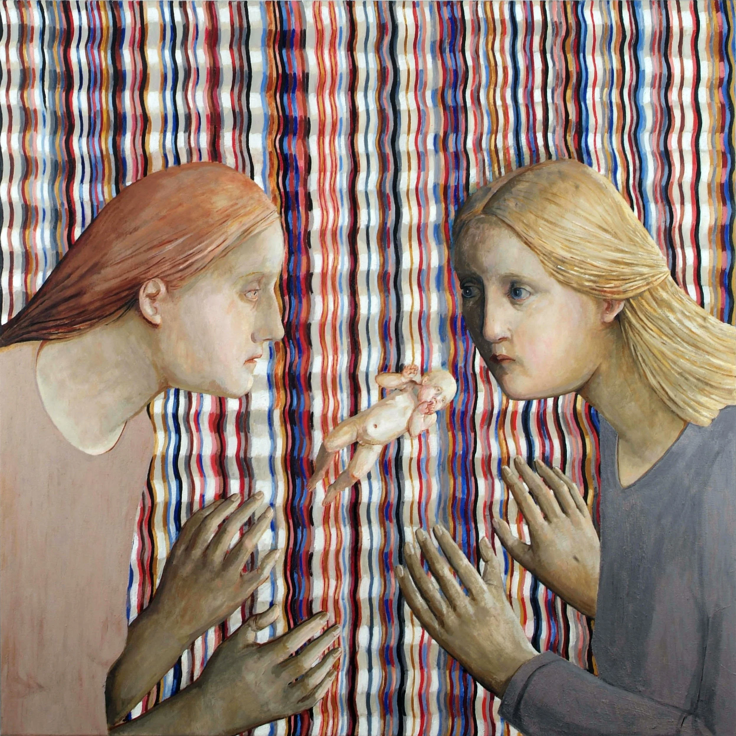 #1235  Gust of Wind  Arrival No 1  (2006)  Painting  122 x 122 cms