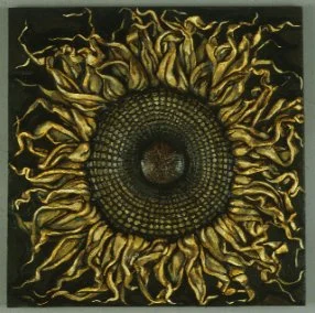 #71   Sunflower (1982)  Painted Relief,   48 x 47 cm.  Price: £4000     