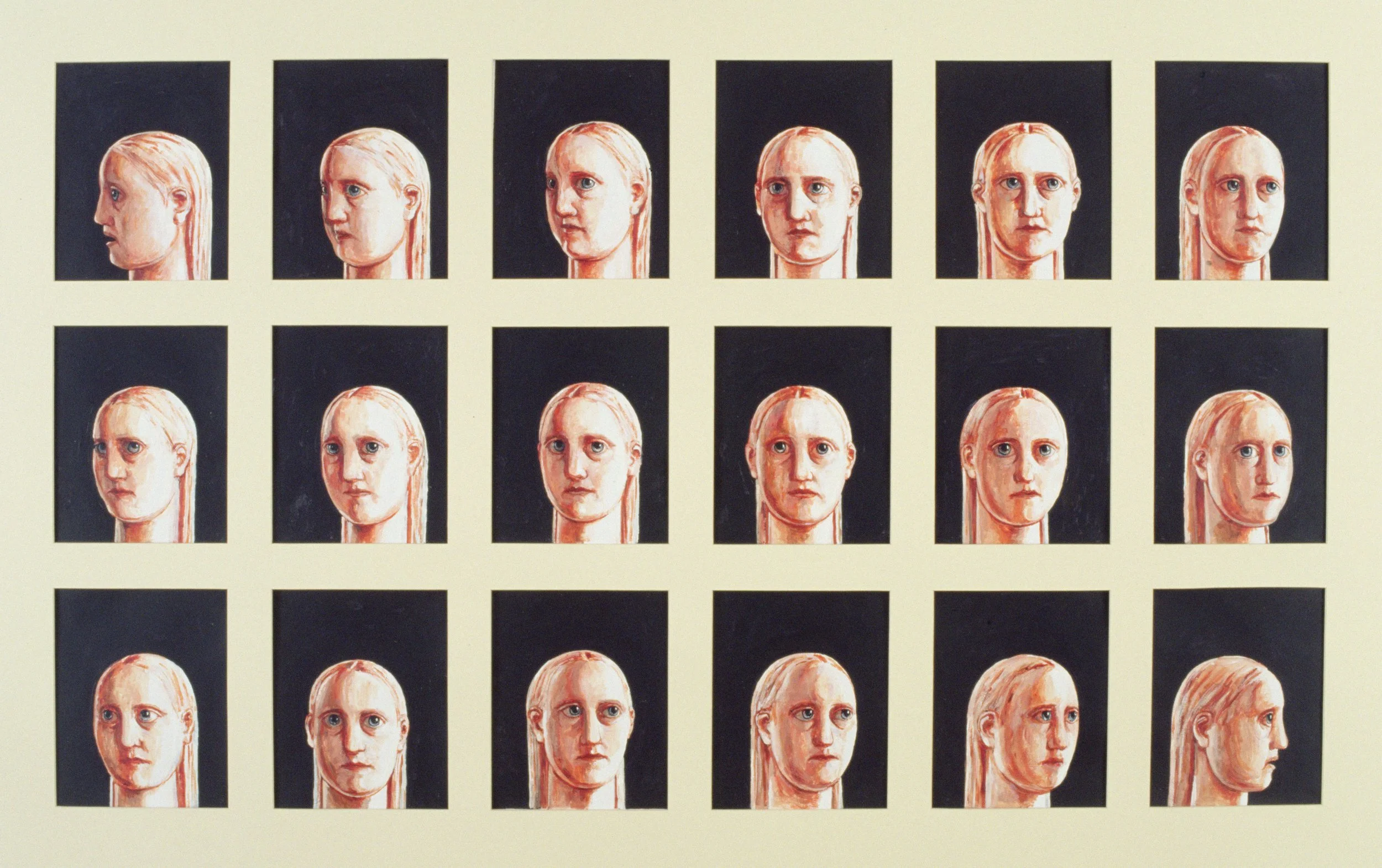 #706  Lot's Wife 1-18  (1992)  Gouache on paper,  19 x 16 cm.  each (framed as a whole).  Price:  £4500