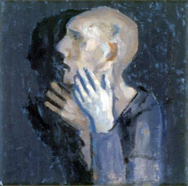 #1211  Man and his Shadow 2 (2005)  Painting  15 x 15 cm.  Price: £950