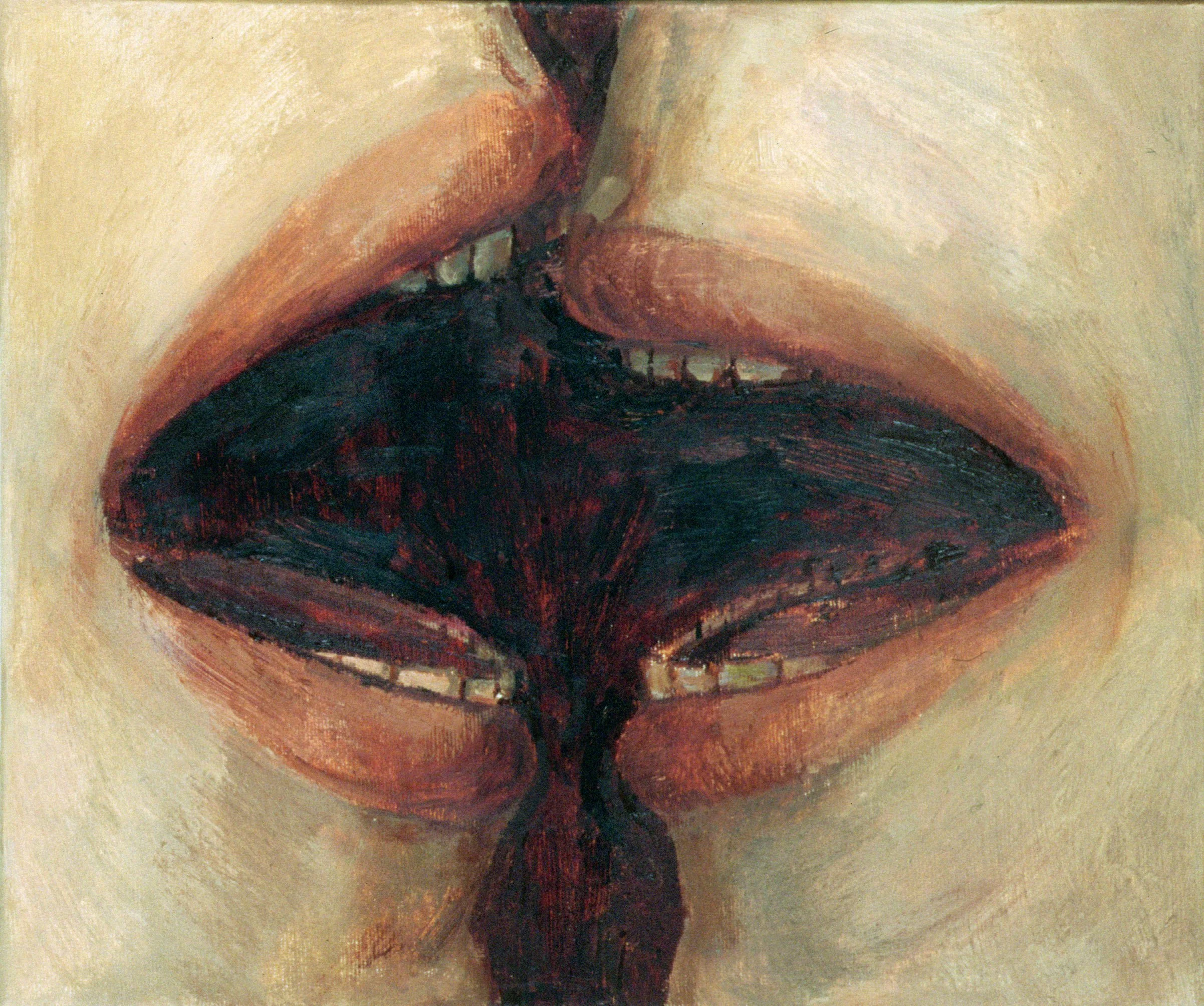 #961  Talking Mouths 2 (1997)  Painting  25 x 30 cm.  Price: £750