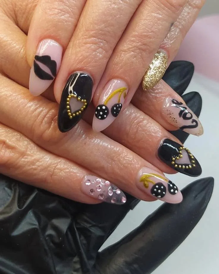 Hearts, cherries &amp; gold &mdash; we don&rsquo;t do boring 💅🍒✨