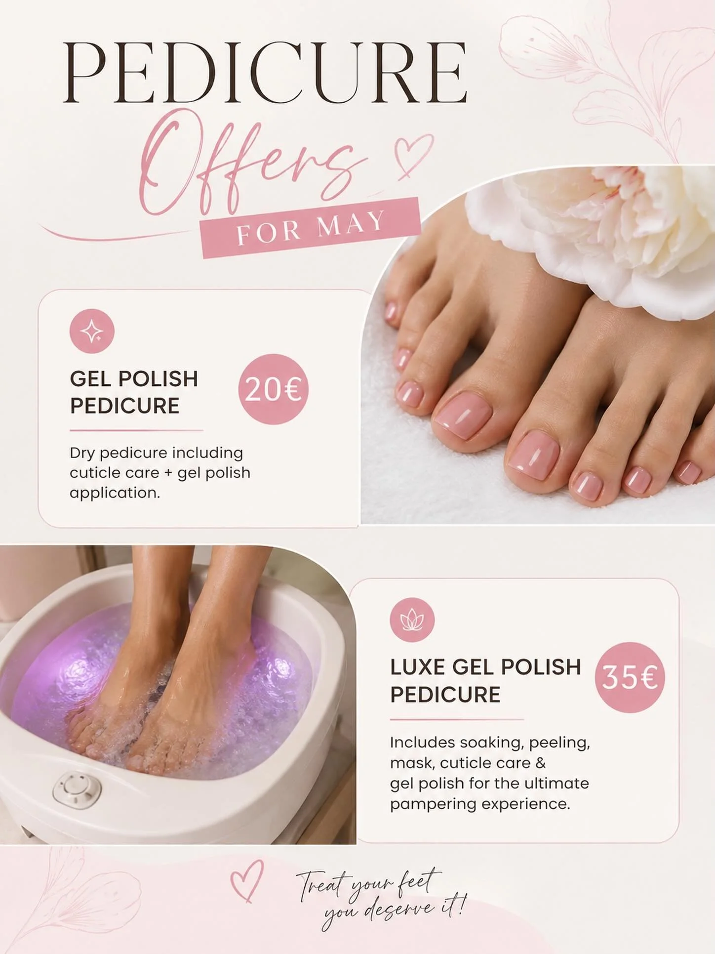It&rsquo;s pedicure season and we are ready! Book your appointment today 💗😁 DM or call +356 2704 0158