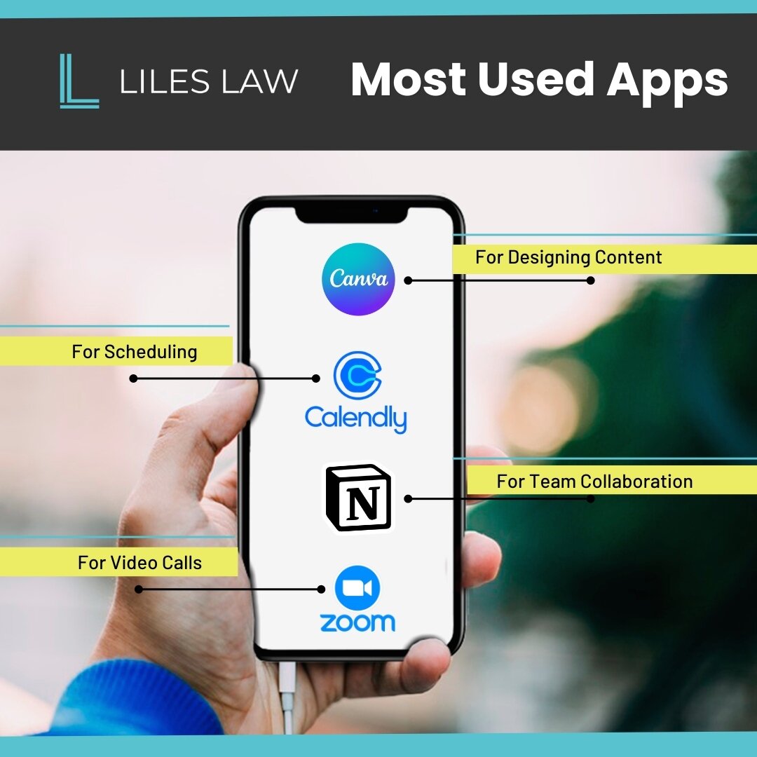 Running a business requires juggling a ton of different things at the same time. Thankfully, there's an abundance of tools out there to make our lives easier. 

At Liles Law, we use several apps pretty consistently to keep our operations smooth and e