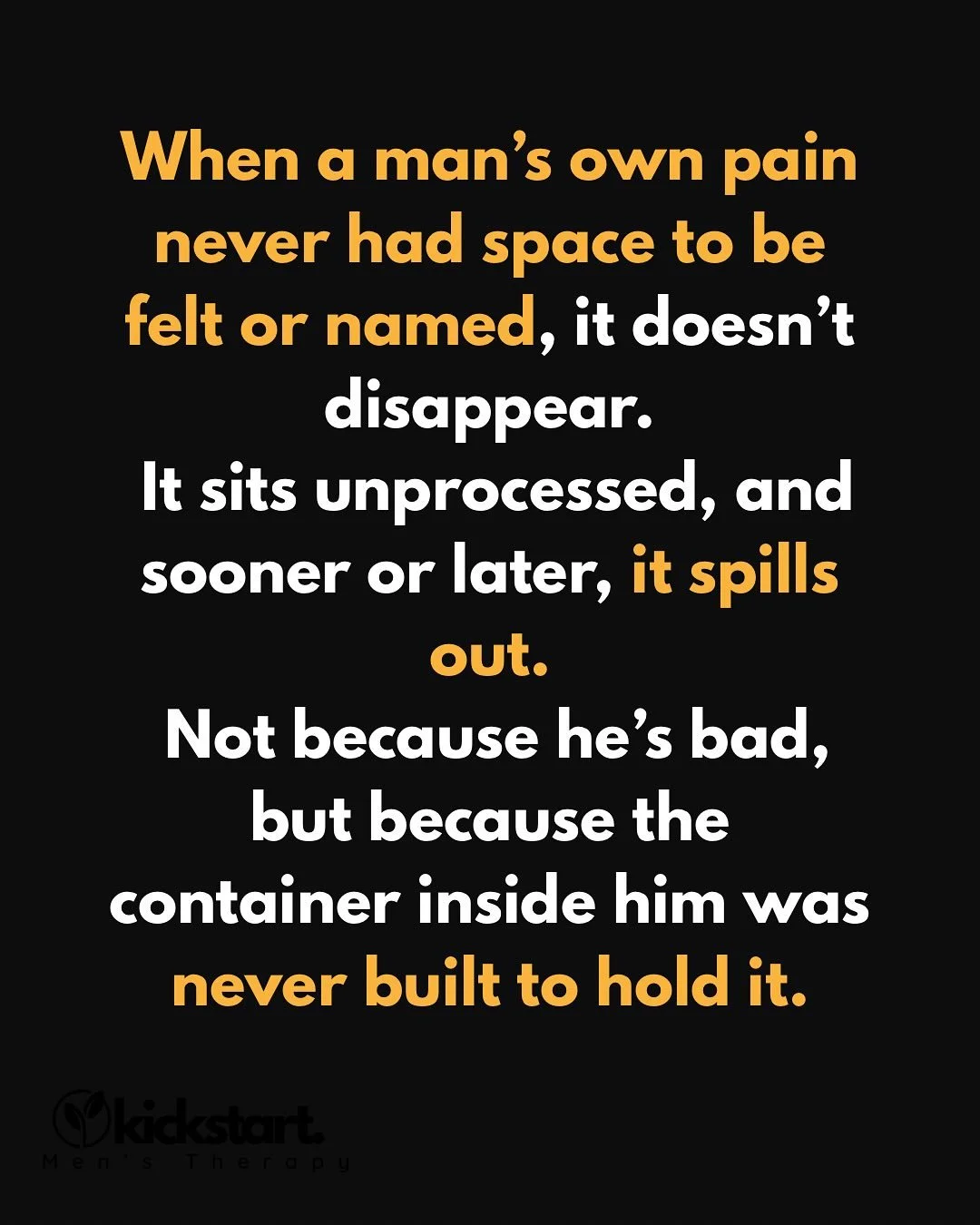 At Kickstart Men's Therapy we hold space for men every day who are unpacking their suitcase of childhood experiences and filling it back up with skills and tools to be the parents they are meant to be.