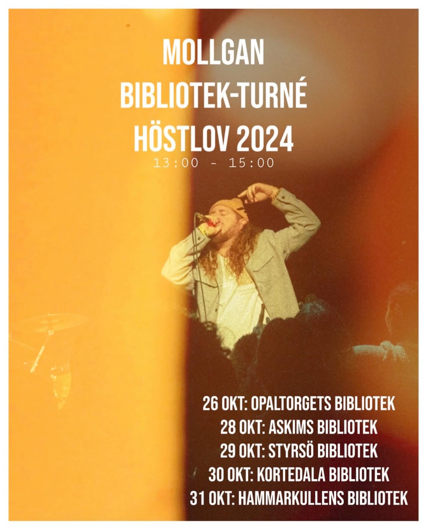 H&ouml;stlovet &auml;r h&auml;r! S&aring; jag &aring;ker p&aring; workshop-turn&eacute; till fem bibliotek i G&ouml;teborg: Testa p&aring; att rappa, skriva l&aring;ttexter och modern poesi, helt gratis 🔥 Alla dagar mellan 13:00 - 15:00

26 oktober: