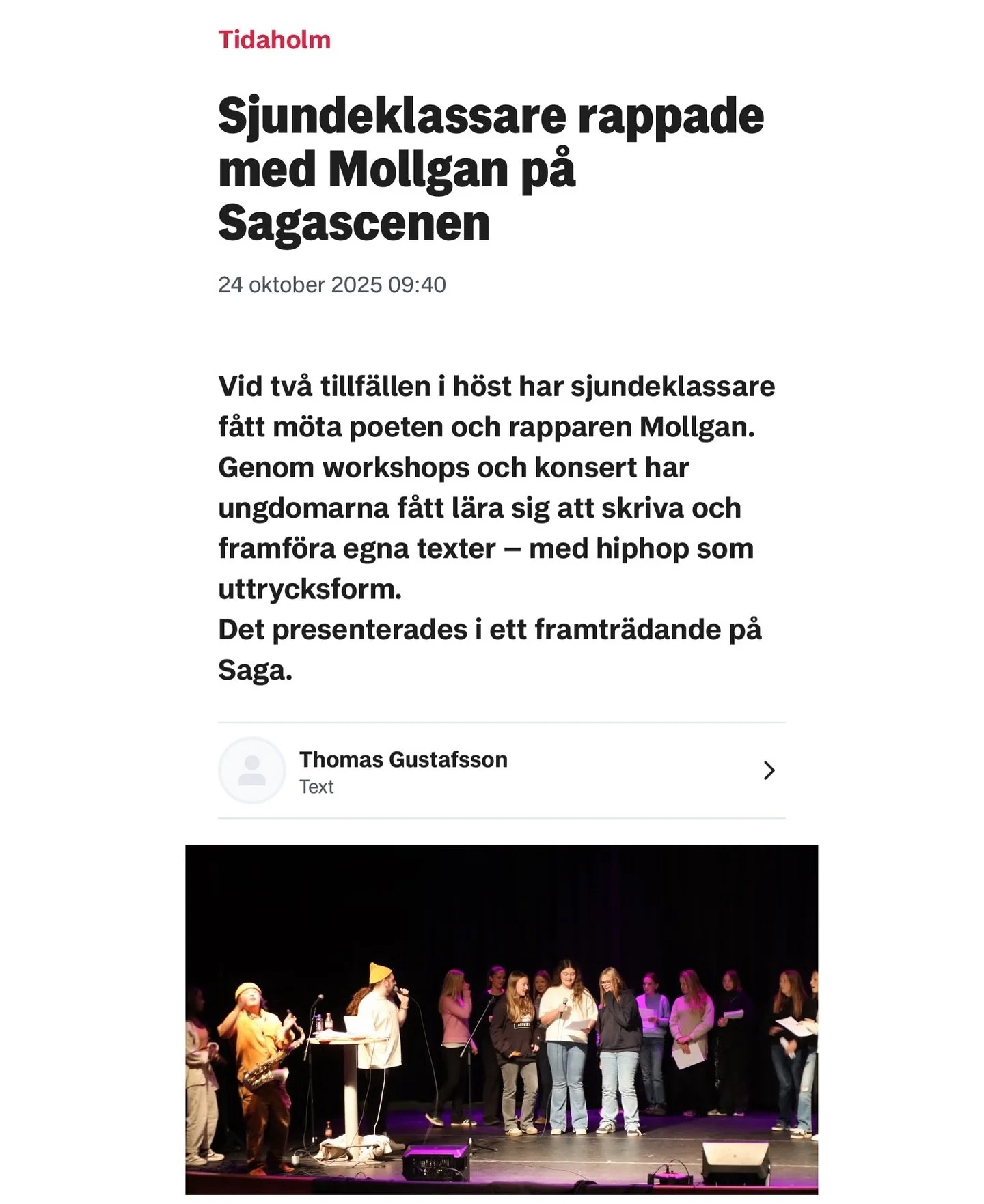 @vastgotabladet skriver om v&aring;r senaste workshop ❤️ Big up till Hellidsskolan och alla deltagarna, tack f&ouml;r ert mod, kreativitet och inspiration 🙌