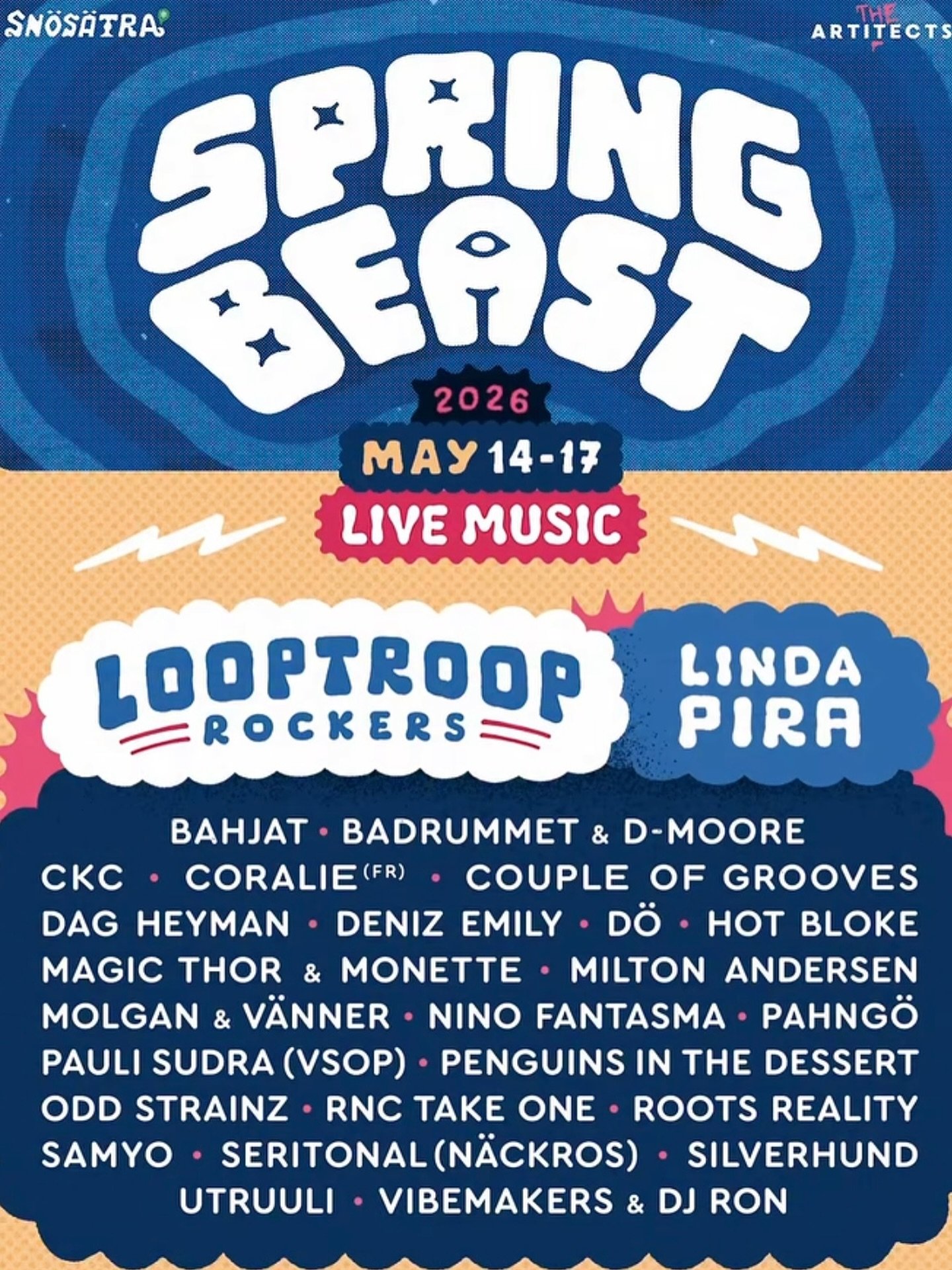 Stor j&auml;vla &auml;ra att spela p&aring; &aring;rets fetaste graffiti och streetart festival SPRINGBEAST 2026 🔥🙌 P&aring; Stockholms st&ouml;rsta lagliga graffiti-omr&aring;de i Sn&ouml;s&auml;tra m&ouml;ts konst, musik, workshops, mat, tatuerin