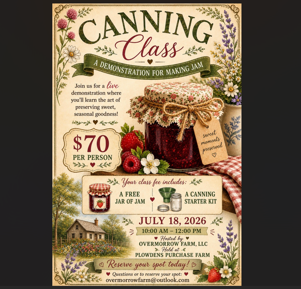 Canning Class: A Demonstration for Making Jam 18 July 2026