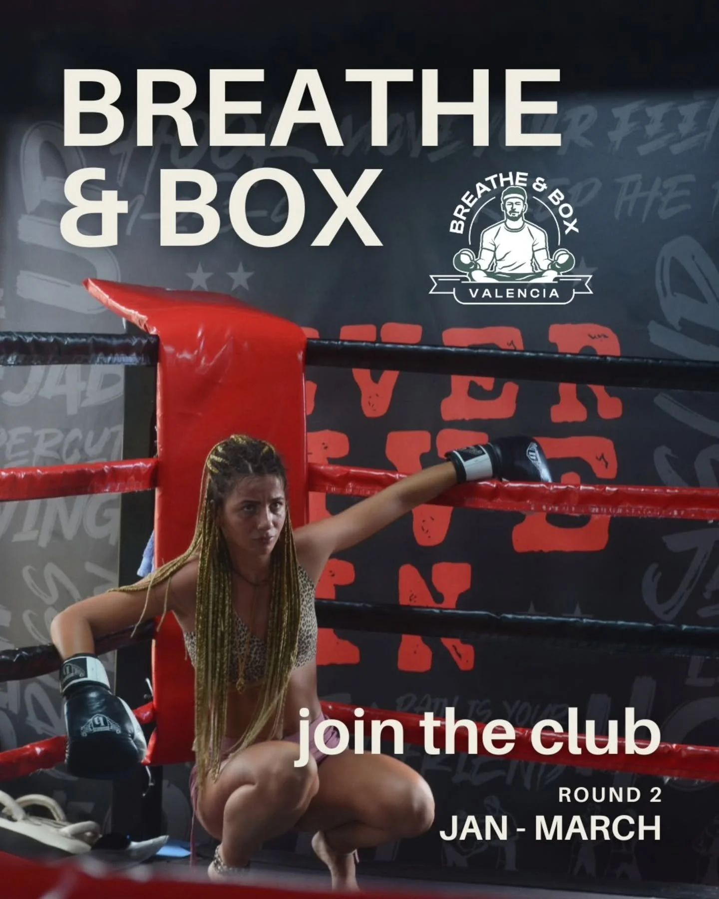 𝐑𝐎𝐔𝐍𝐃 𝟐 &mdash; 𝐁𝐑𝐄𝐀𝐓𝐇𝐄 &amp; 𝐁𝐎𝐗 (𝐉𝐀𝐍&ndash;𝐌𝐀𝐑𝐂𝐇)

Esto no es solo una membres&iacute;a.
Es una temporada de entrenamiento, conexi&oacute;n y comunidad.

Adem&aacute;s de las clases semanales de boxeo, Round 2 incluye:
&bull