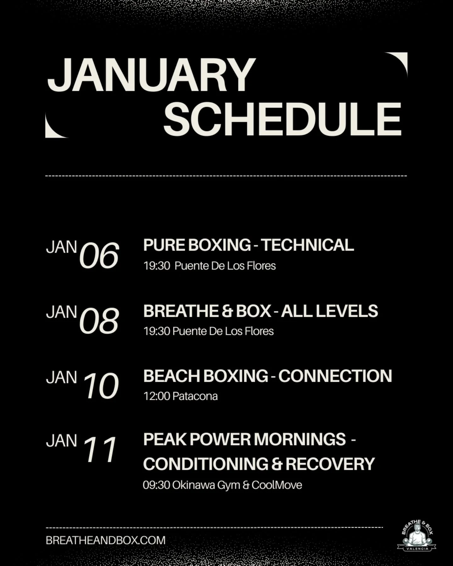 𝐉𝐀𝐍𝐔𝐀𝐑𝐘 &mdash; 𝐑𝐎𝐔𝐍𝐃 𝟐: 𝐁𝐈𝐓𝐄 𝐃𝐎𝐖𝐍 🥊

January is not random training/novelty classes.

Entrena con prop&oacute;sito, no al azar.
 
It&rsquo;s the start of a structured 10-week Boxing Camp (Jan&ndash;March) focused on real boxing