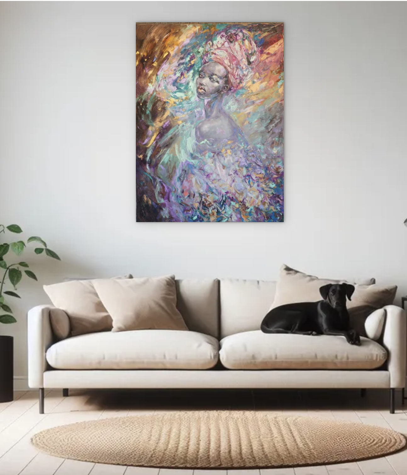 Oil painting Phoenix by artist Anna Privaloff - details