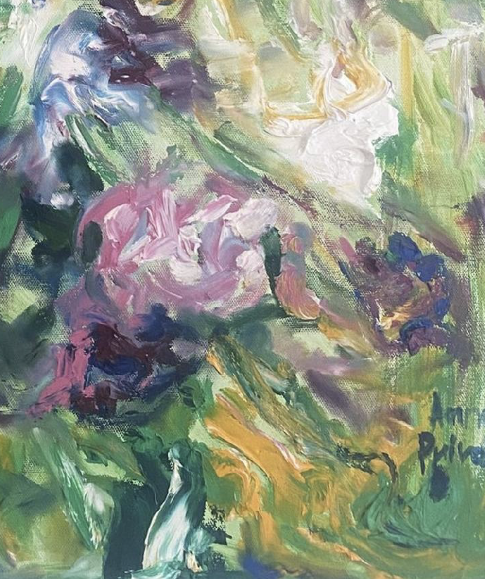 Oil painting Flowers Painting by artist Anna Privaloff - details