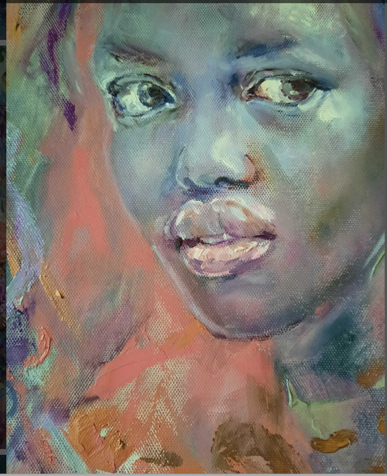 Oil painting Black Magic by artist Anna Privaloff - details