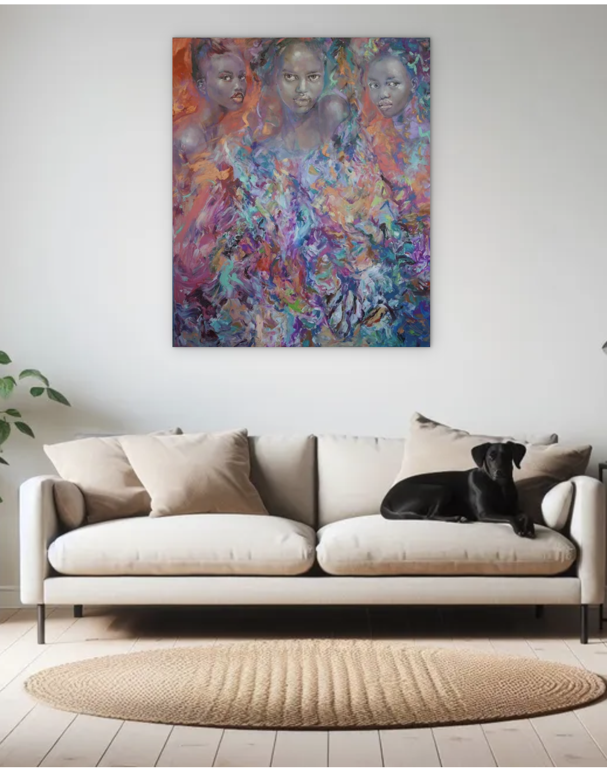Oil painting Black Magic by artist Anna Privaloff - details