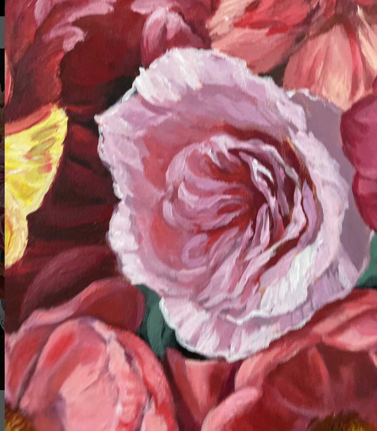 Anna Reznikova's art Bouquet de Pivoines en Porcelaine de Delft - details
