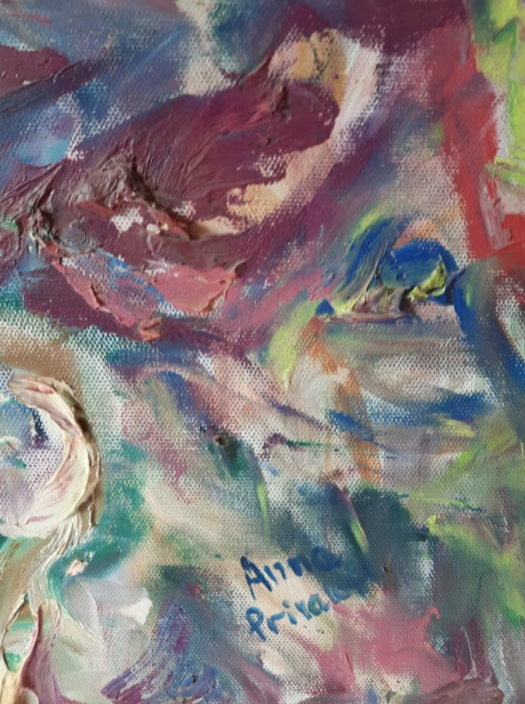Oil painting Tibet Fantasy by artist Anna Privaloff - details