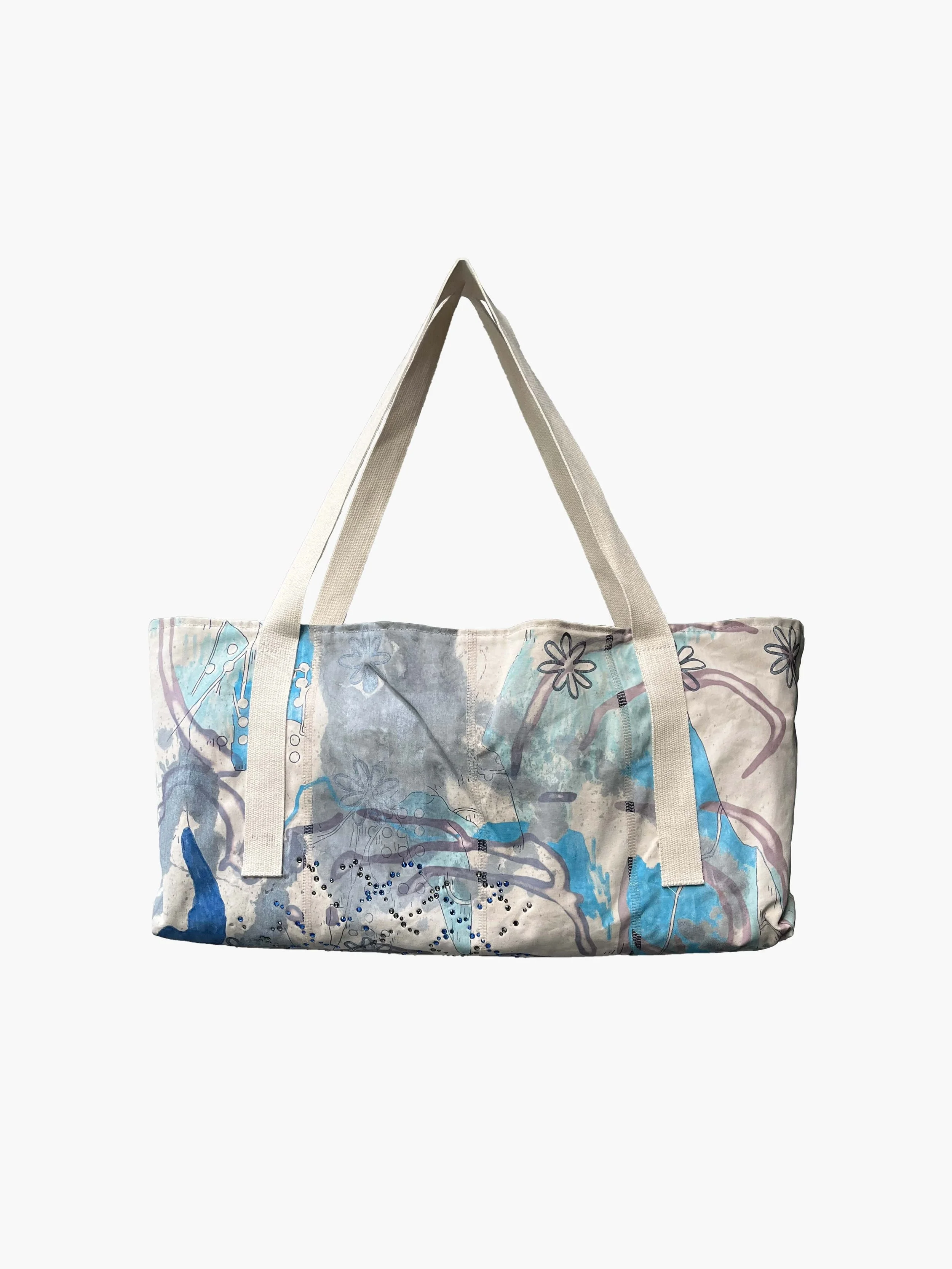 2024 | Beach Bag | screenprint, sublimation print and svarovski stones on cotton | 80x20x30cm