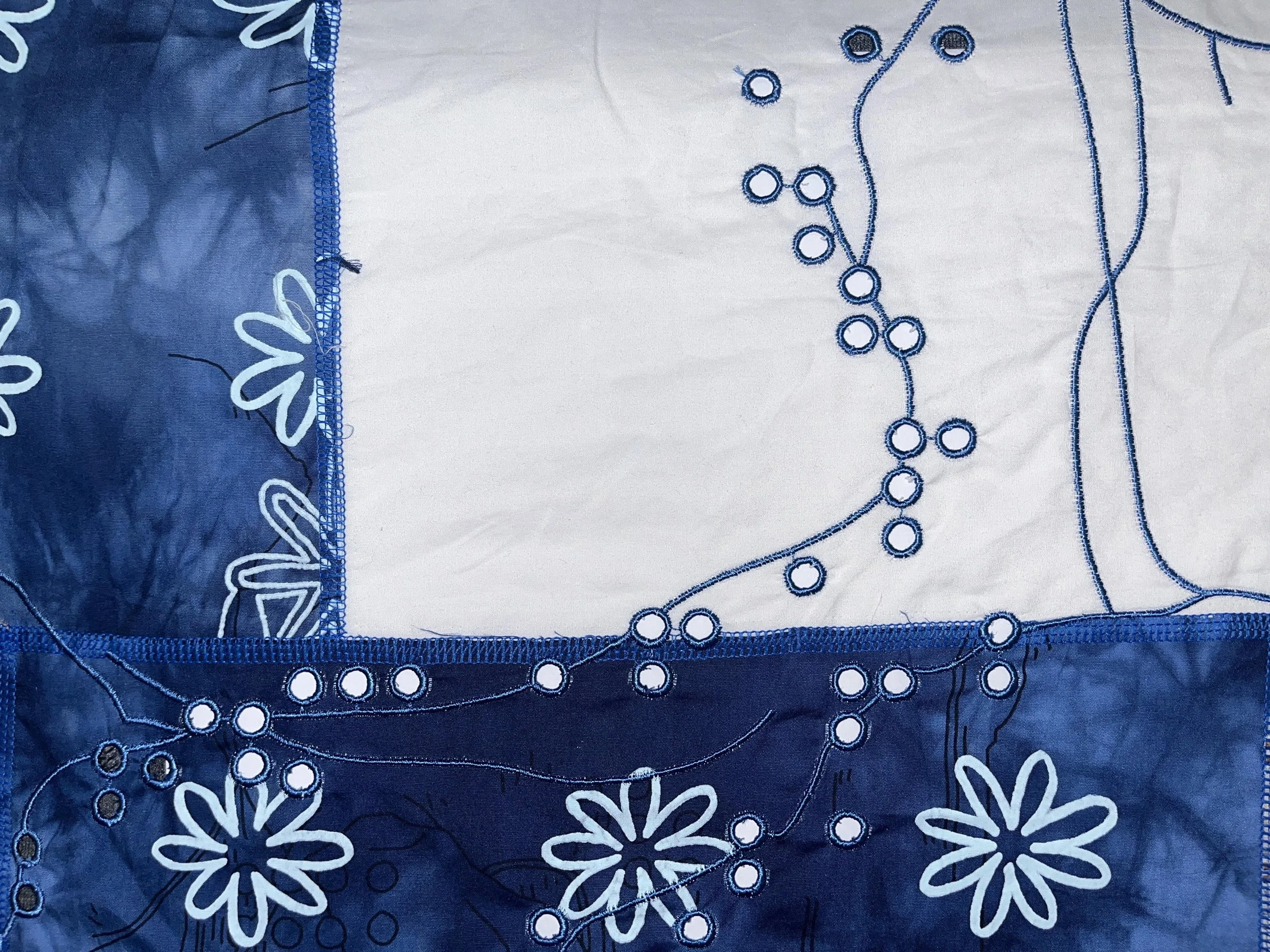 2024 | Close-Up of a broderie anglaise embroidery on textile collage