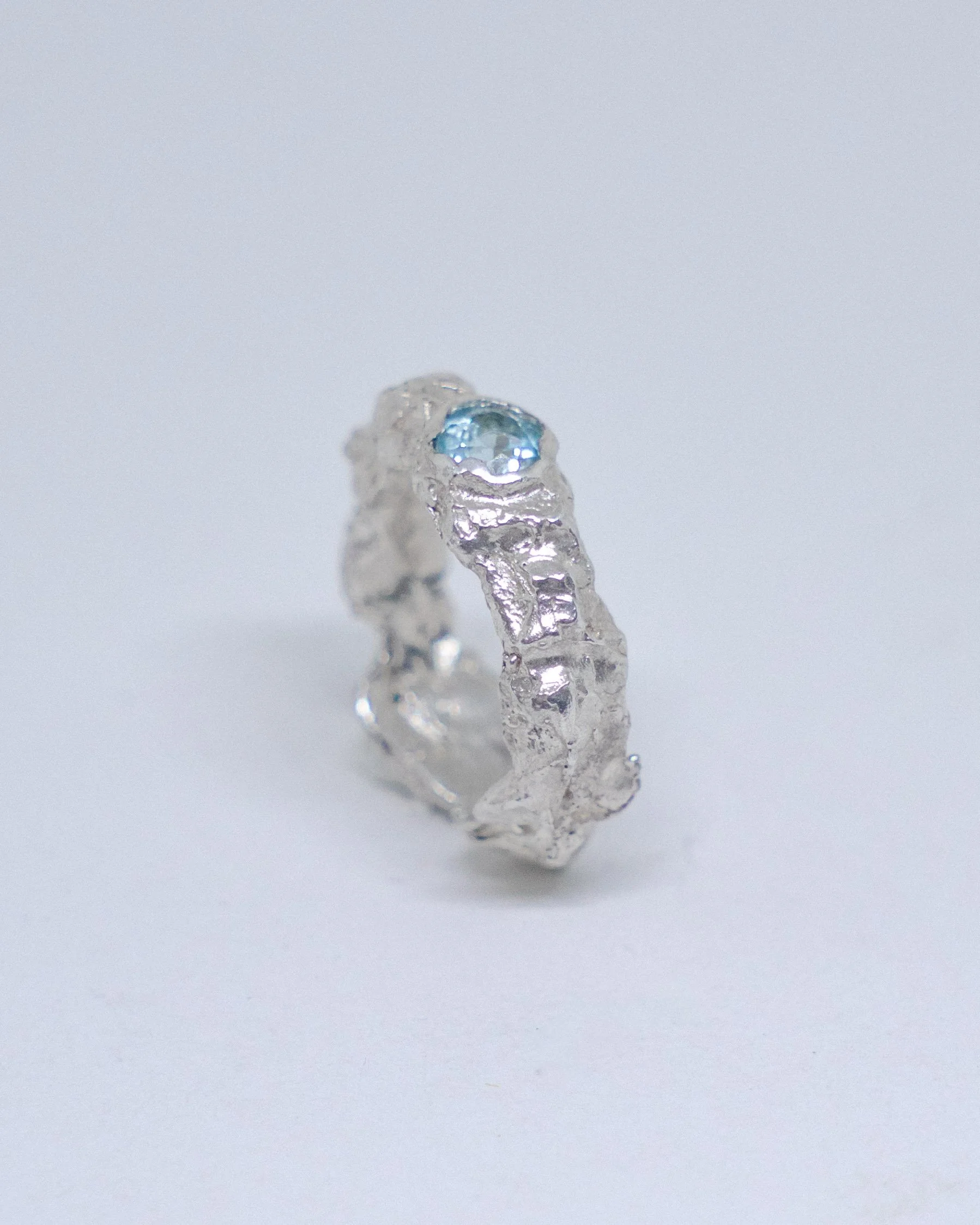 Big Mountain light blue Topaz Ring in silver 925