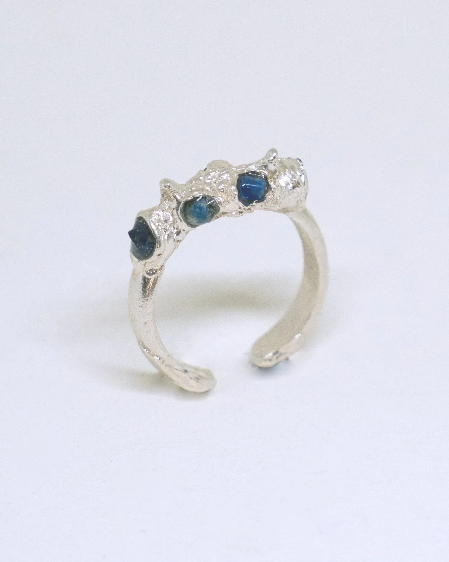 Handmade 925 silver Harveya ring with lapis lazuli stone