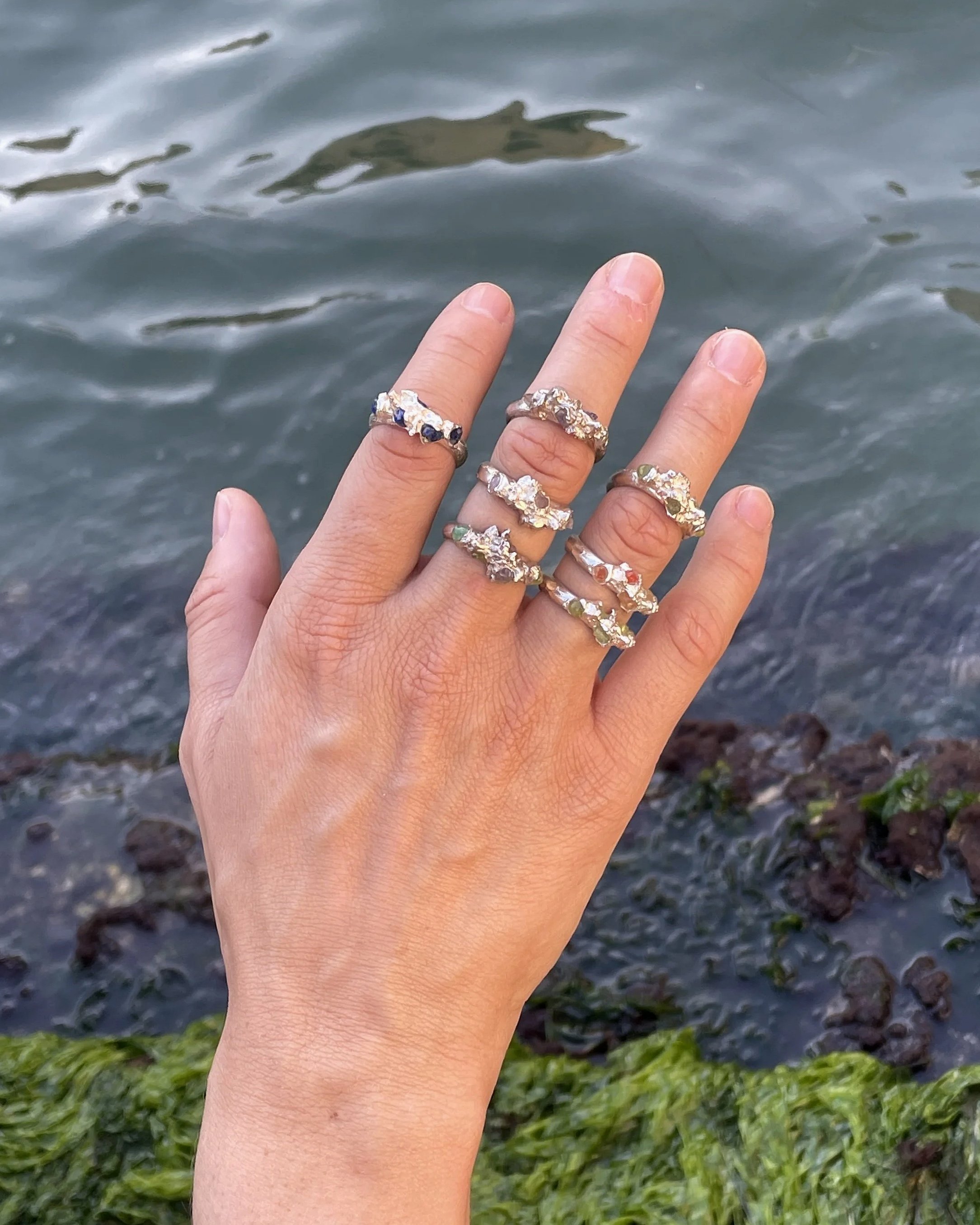 Harveya Agate and Olivine Ring | Made to Order