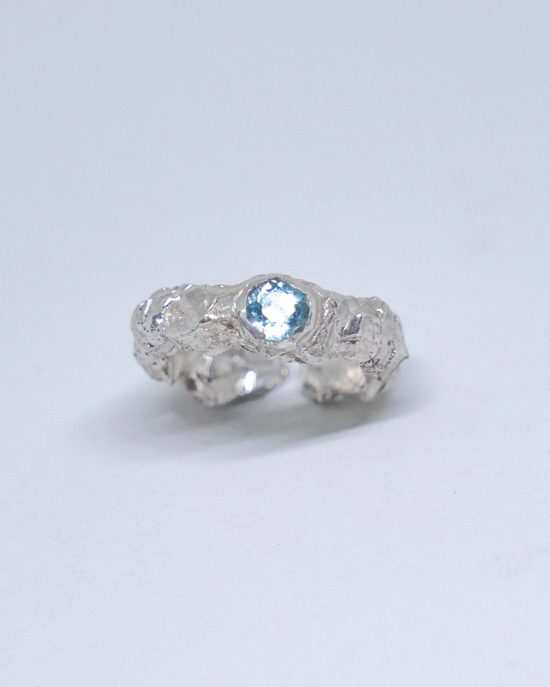Big Mountain light blue Topaz Ring in silver 925