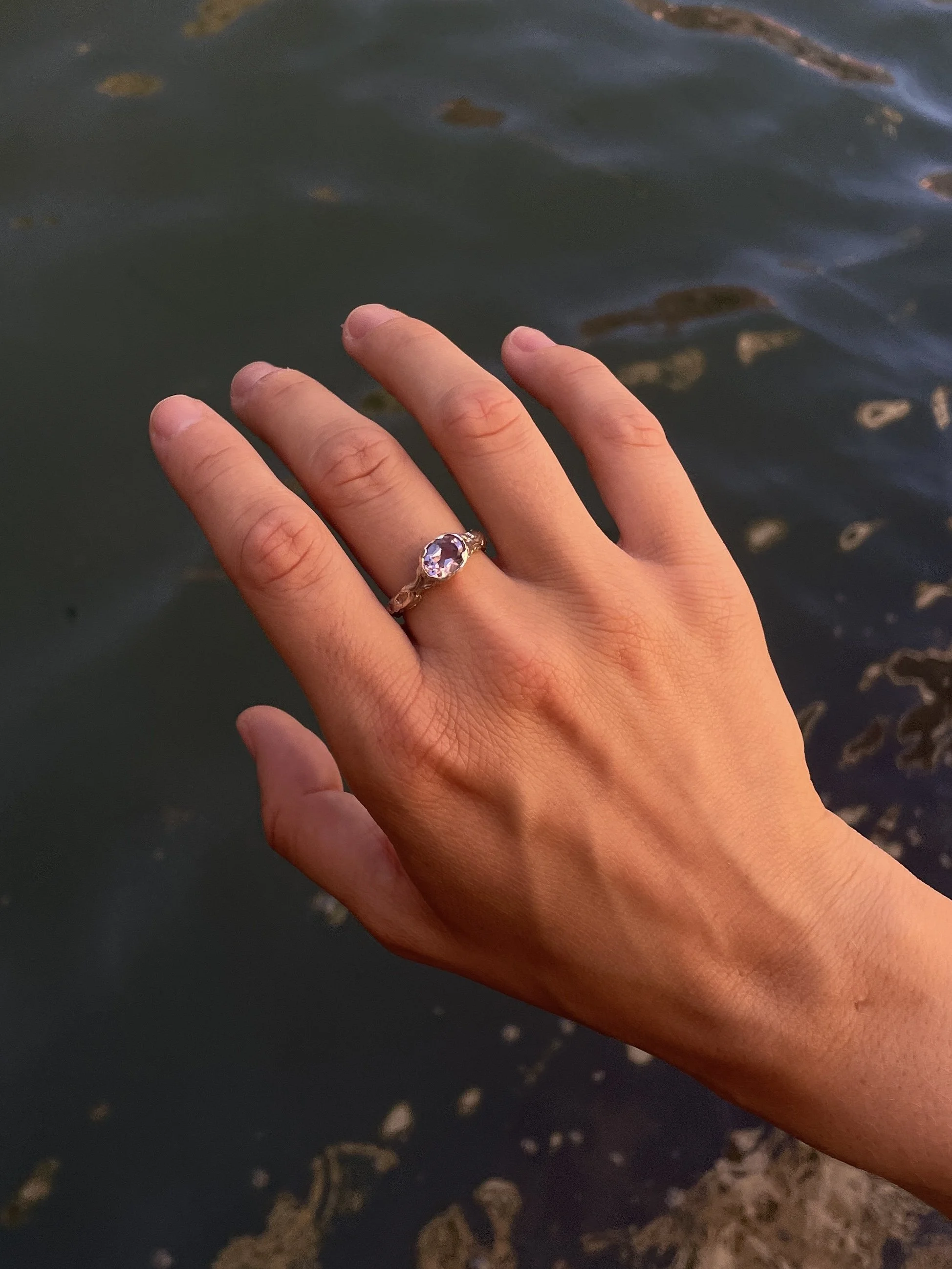 Fluid Amethyst Ring | Unique Piece