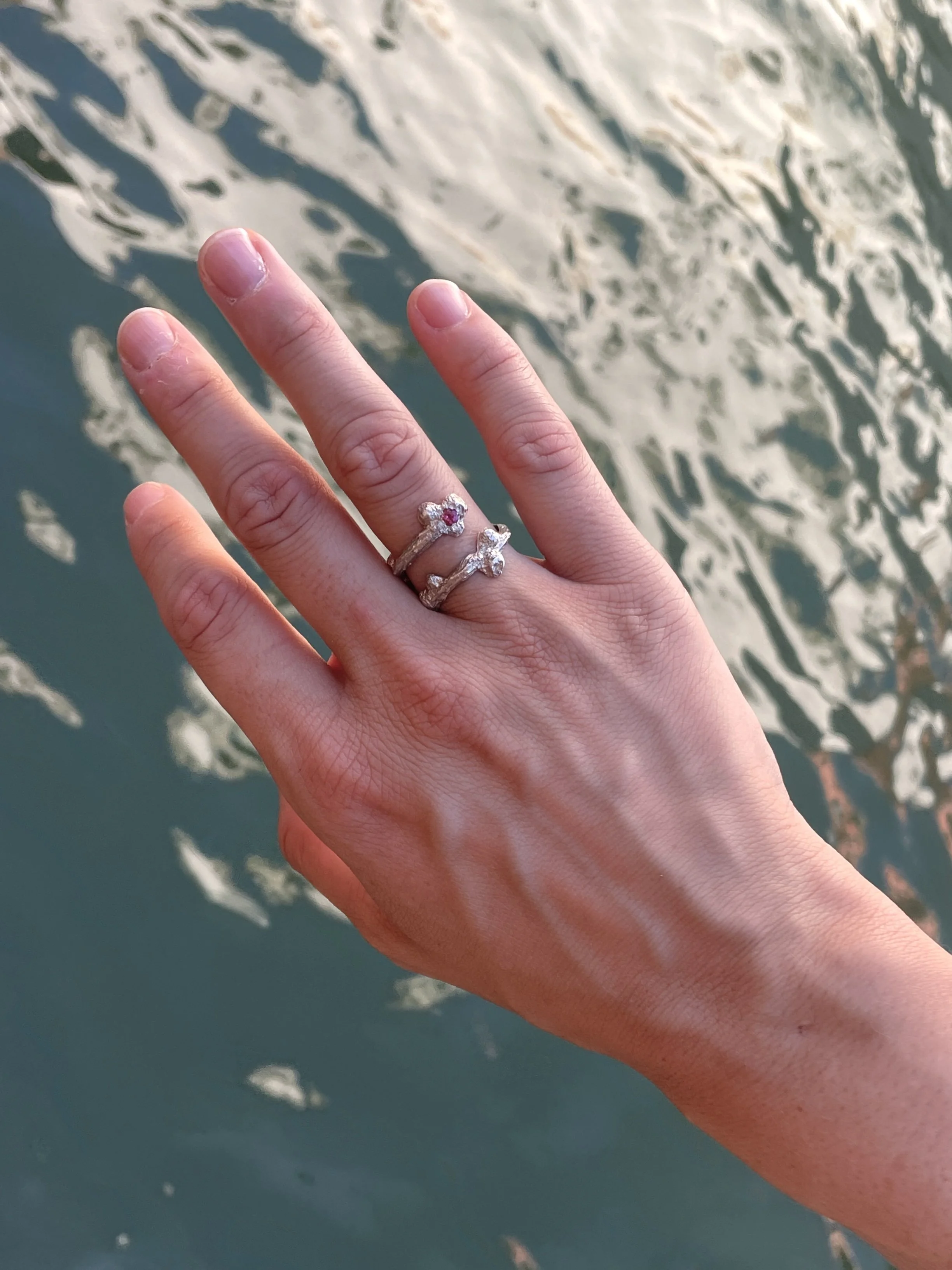 Pink Tourmaline Branch Ring | Unique Piece