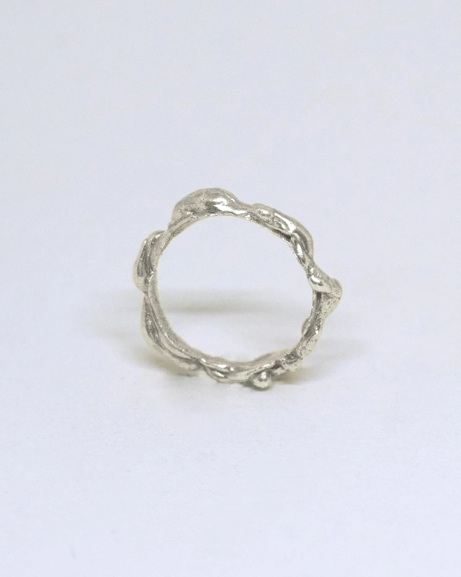 Fluid organic shape handmade 925 silver ring