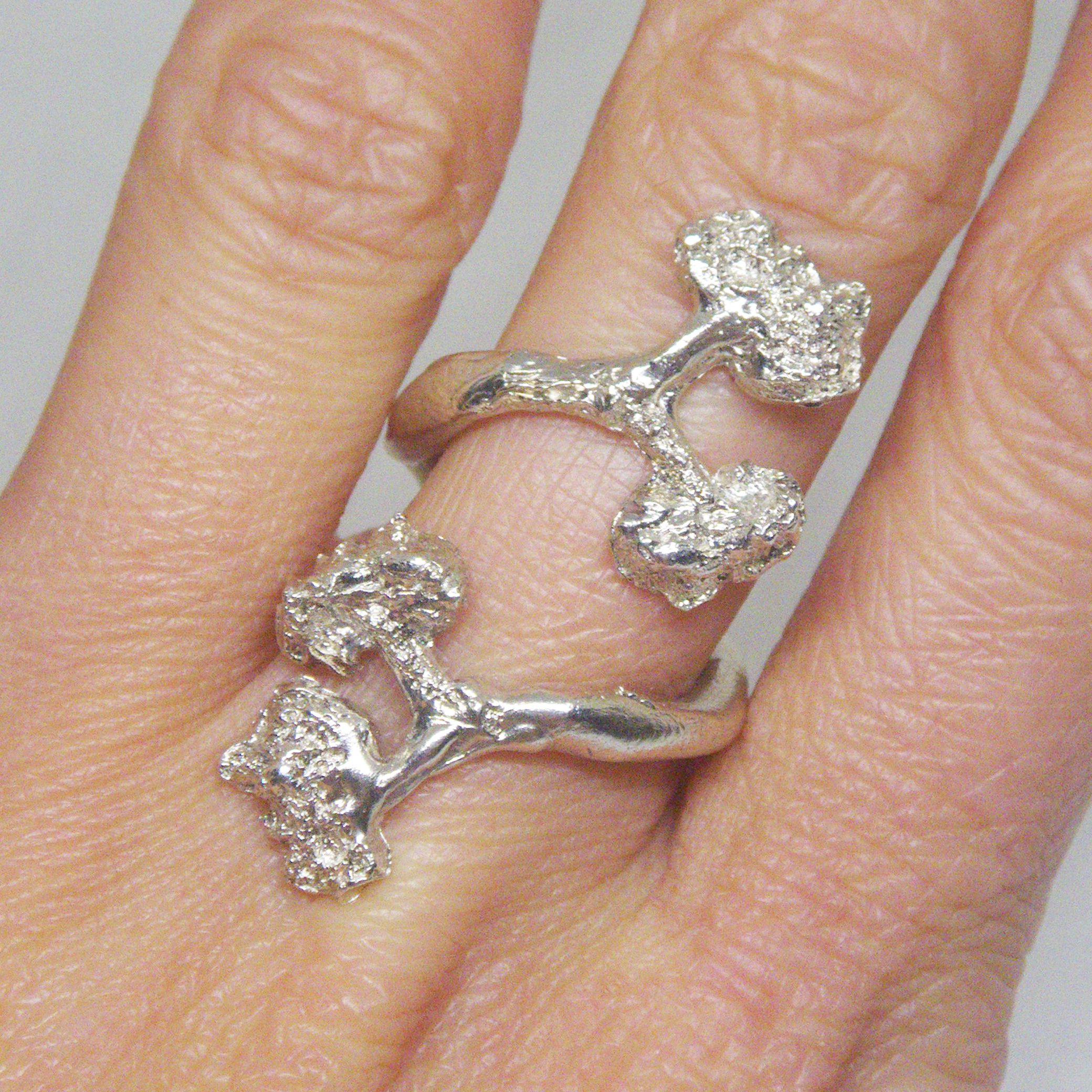 Silver 925 Broccoli Ring, From nature's shapes, made in Venice, Italy