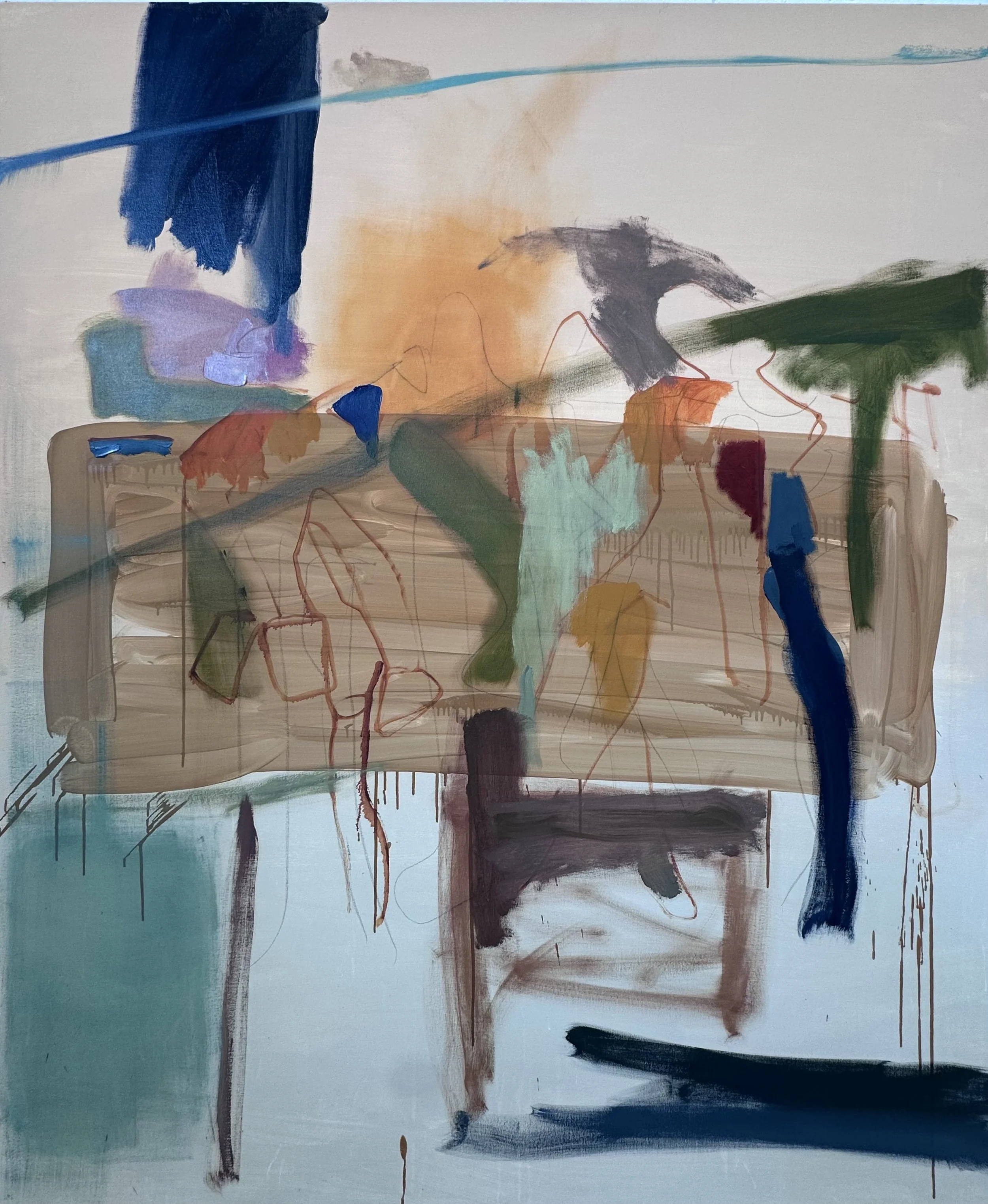 A Mutable Vapour, Vinyl Flashe paint and oil on canvas, 2026, 180cm x 150cm 