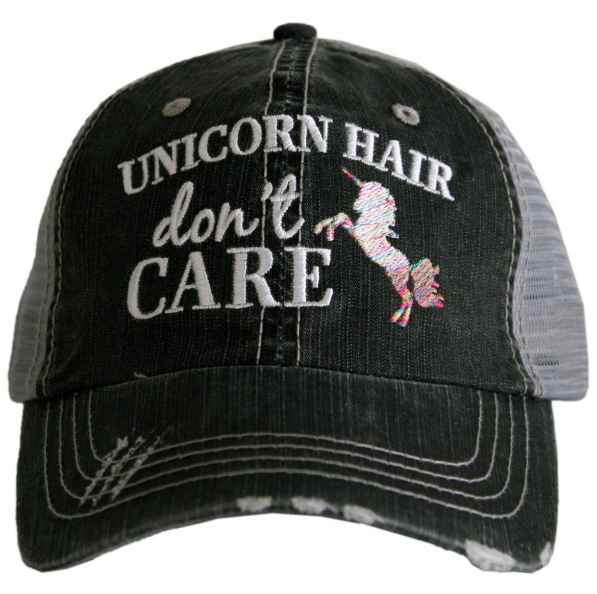 Unicorn Hair Don’t Care embroidered kids hat