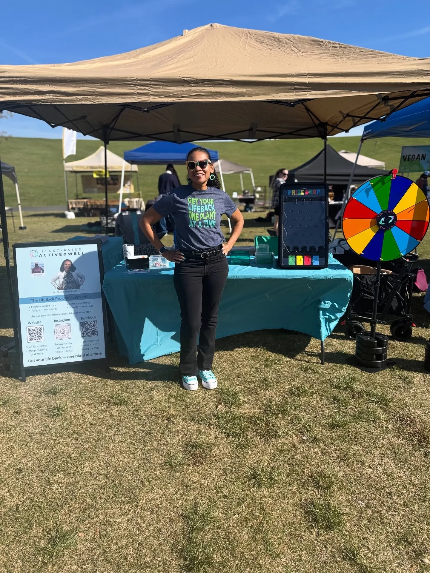 Dr. C and Plant-Based Active &amp; Well at Hampton Roads VegFest!! 🥦🥕I felt extremely welcomed and got to interact and talk with so many amazing people! Let&rsquo;s continue the conversation at the next Real Talk + Reset Moment on Wed 10/22/25 7 PM